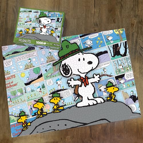 AQUARIUS Peanuts Snoopy Beagle Scouts - Comic 1000 Piece Jigsaw Puzzle(1000 Piece Jigsaw Puzzle) - Glare Free - Precision Fit - Officially Licensed Peanuts Merchandise & Collectibles - 20x28 Inches