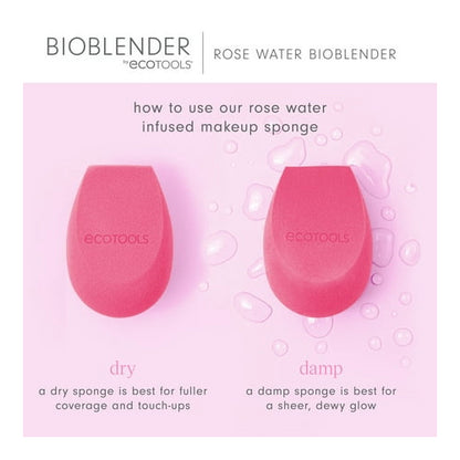 EcoTools Rose Water Bioblender, Makeup Blending Sponge for Foundation, Pink, 1 Count