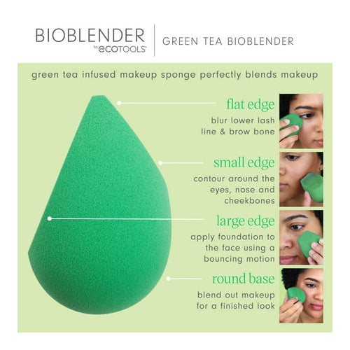 EcoTools Green Tea Bioblender, Makeup Blending Sponge for Foundation, 1 Count