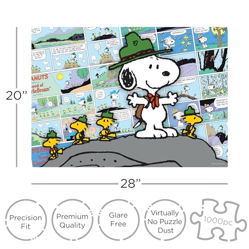 AQUARIUS Peanuts Snoopy Beagle Scouts - Comic 1000 Piece Jigsaw Puzzle(1000 Piece Jigsaw Puzzle) - Glare Free - Precision Fit - Officially Licensed Peanuts Merchandise & Collectibles - 20x28 Inches