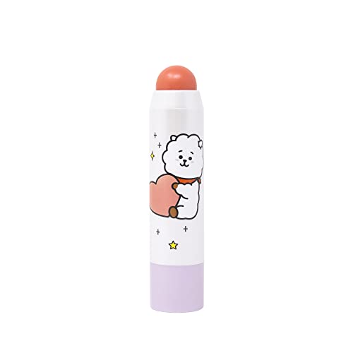 The Crème Shop BT21 Lip + Cheek Chic Stick | Tinted Essence Stick (Enriched with Hyaluronic Acid & Vitamin E) - Peach Fluff (RJ)