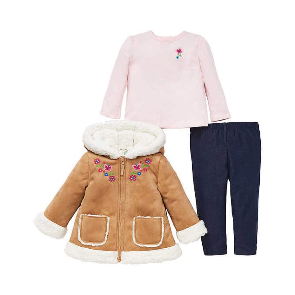 Little Me 3-Piece Puffer Vest, Shirt, and Pant Set