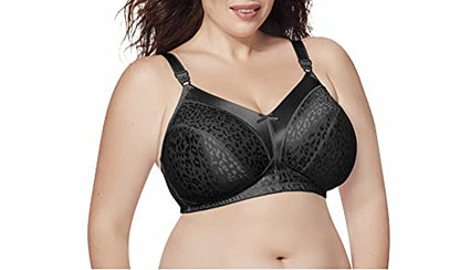 JUST MY SIZE womens Satin Stretch Wirefree Mj1960 bras, Black, 44DD US