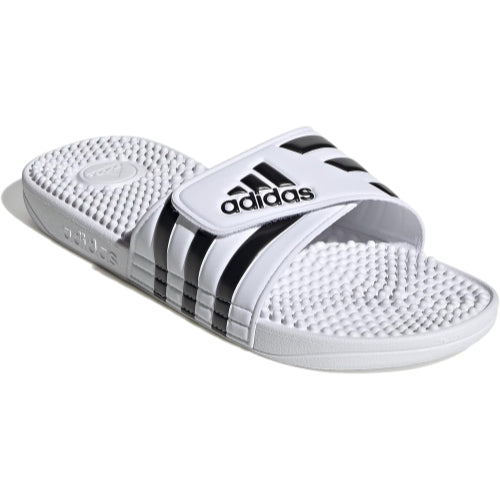 adidas Unisex Adissage Slides Sandal, White/Black/White, 15 US Men