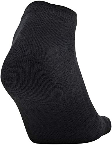 Under Armour Adult Training Cotton No Show Socks, Multipairs , Black (6-Pairs) , X-Large