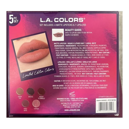 L.A. COLORS 5pc All Is Bright Lip Color Set, Lips Do Matter