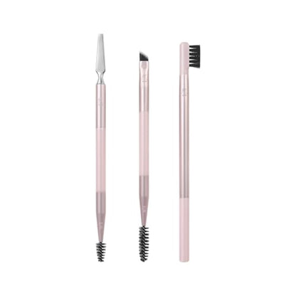 Real Techniques Brow Styling Set, For Lifting Brows, Fill & Style, Dual-ended Makeup Brushes, Full Kit for Eyebrows, Get Full, Laminated, or Natural Brows, Multiuse Tools, 3 Piece Set