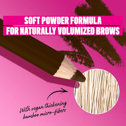 NYX PROFESSIONAL MAKEUP Powder Louder Eyebrow Pencil, Brow Pencil with Buildable Volume For Up To 12HR Wear, Vegan Formula - Ash Brown