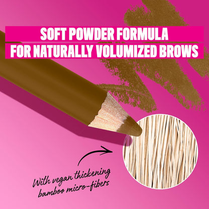 NYX PROFESSIONAL MAKEUP Powder Louder Eyebrow Pencil, Brow Pencil with Buildable Volume For Up To 12HR Wear, Vegan Formula - Blonde