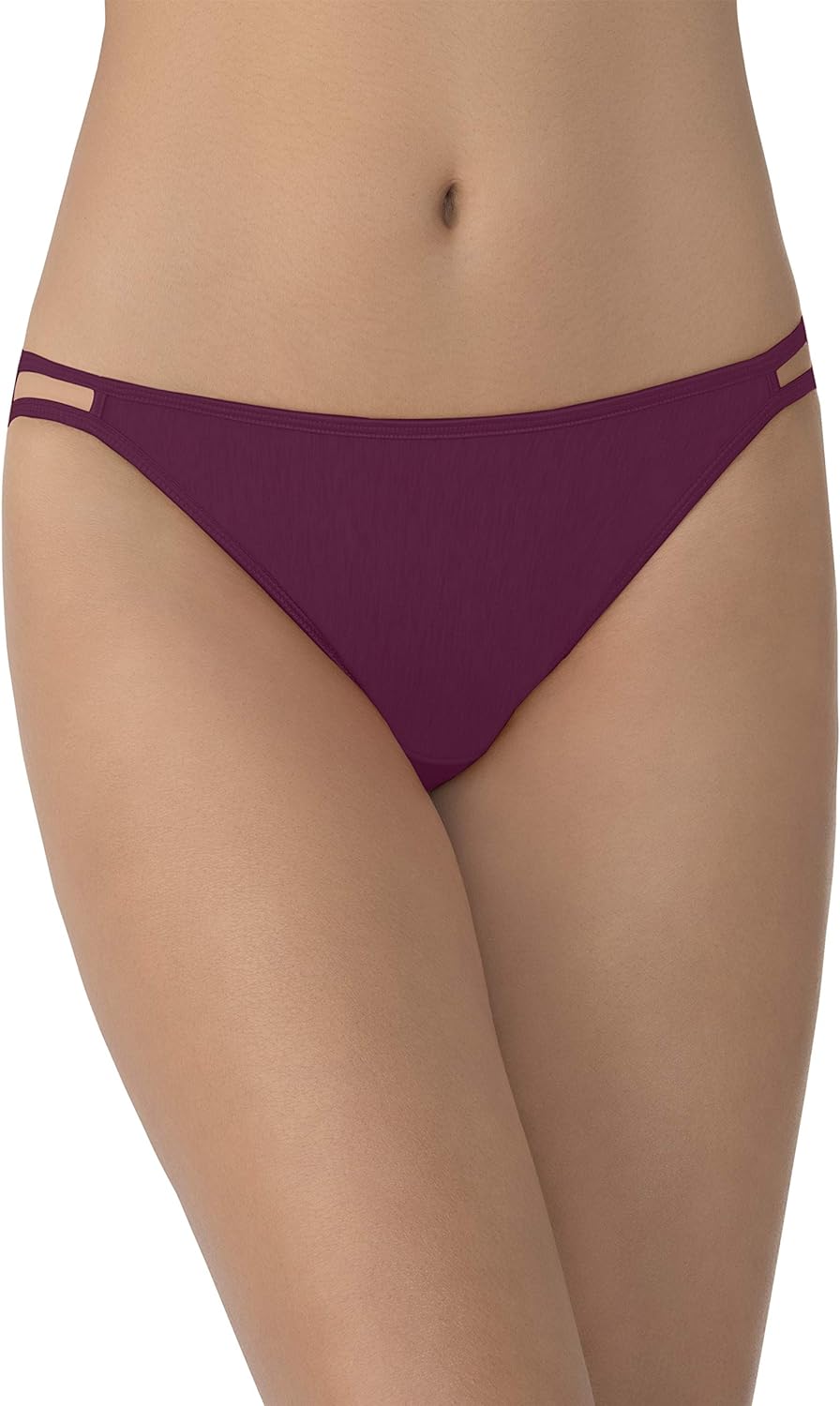 Vanity Fair Women's Illumination String Bikini Panty 18108, Chilled Wine, Medium/6