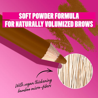 NYX PROFESSIONAL MAKEUP Powder Louder Eyebrow Pencil, Brow Pencil with Buildable Volume For Up To 12HR Wear, Vegan Formula - Auburn