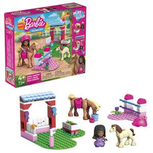 MEGA Barbie Horse Jumping Building Set with Doll, Horse, Pony & Accessories (73 Bricks)