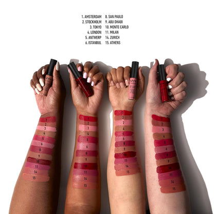 NYX PROFESSIONAL MAKEUP Soft Matte Lip Cream, Lightweight Liquid Lipstick - Sao Paulo (Bubblegum Pink)