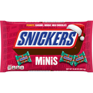 Snickers Christmas Candy Milk Chocolate Bars Minis Size Bag- 10.48oz