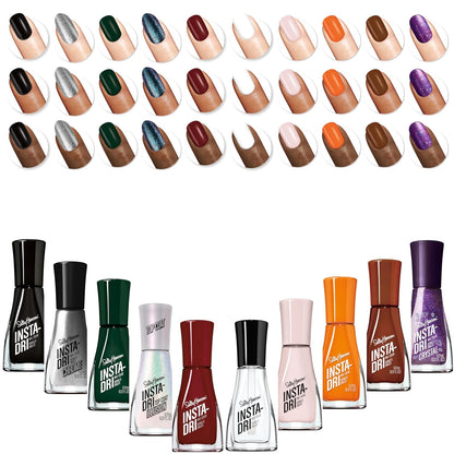 Sally Hansen Insta-Dri Nail Polish | Quick Dry, Long Lasting, Streak-Free Shine | Semi-Opaque, Shimmer | 61 Silk is… | Milky White Nail Color