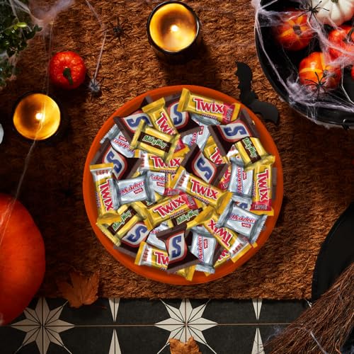 SNICKERS, TWIX, MILKY WAY, & 3 MUSKETEERS Chocolate Halloween Candy Bar Individually Wrapped Trick or Treat Assortment, 110 Ct Bulk Bag