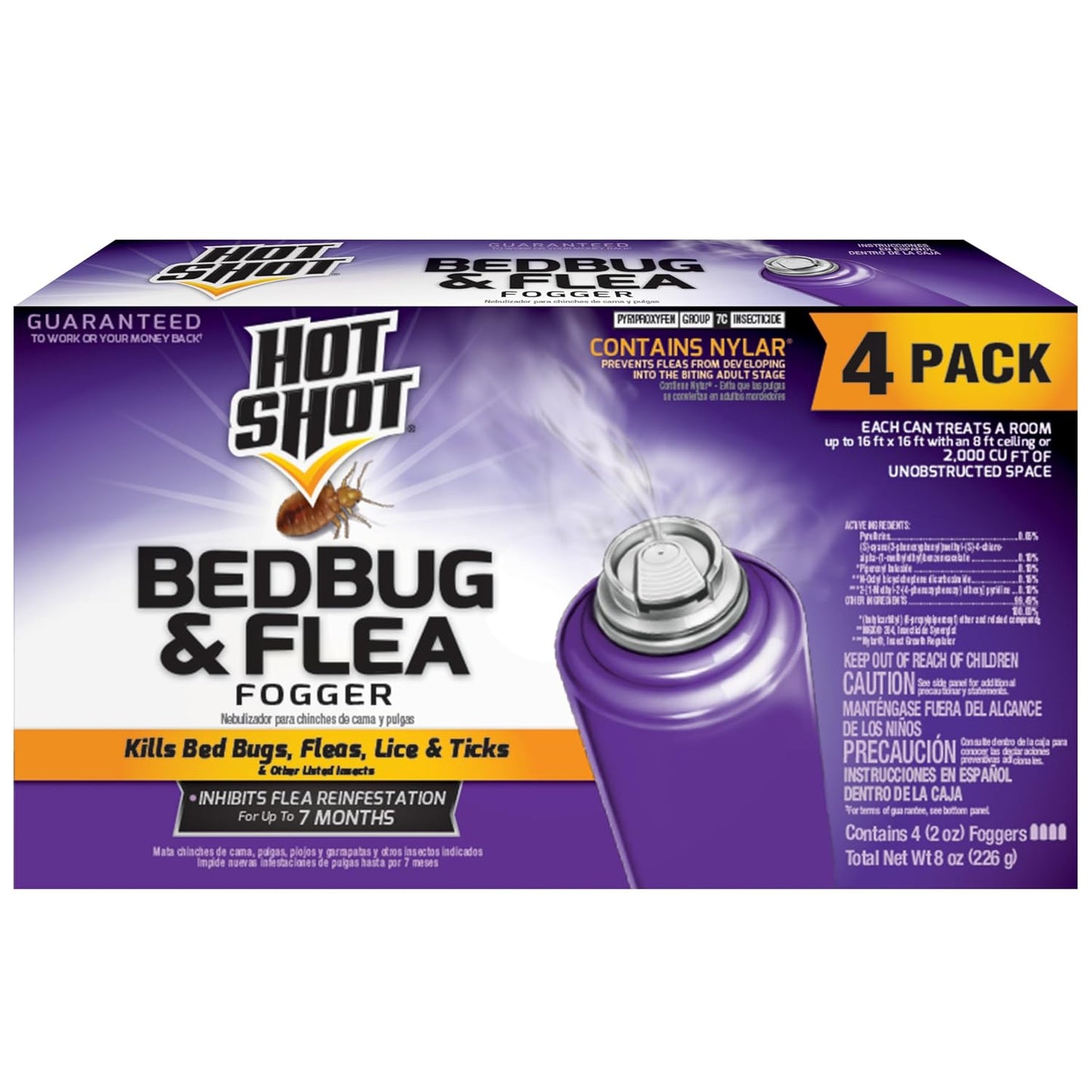 Hot Shot Bedbug and Flea Fogger with Nylar 3 Count-2 Ounce Cans