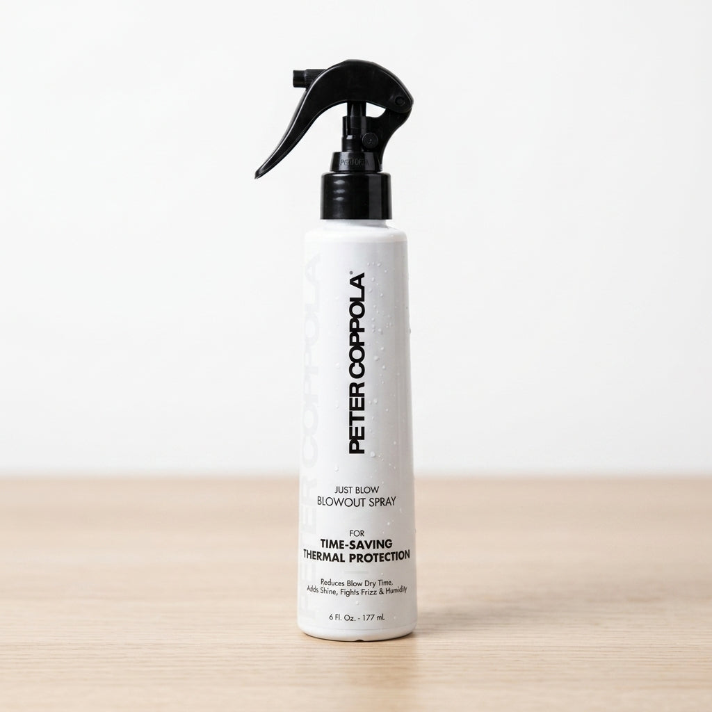 PETER COPPOLA Just Blow - Heat Protectant Spray for Blow-Drying, Anti-Frizz, Smoothing and Straightening All Hair Types - Conditions and Adds Shine - 6 oz