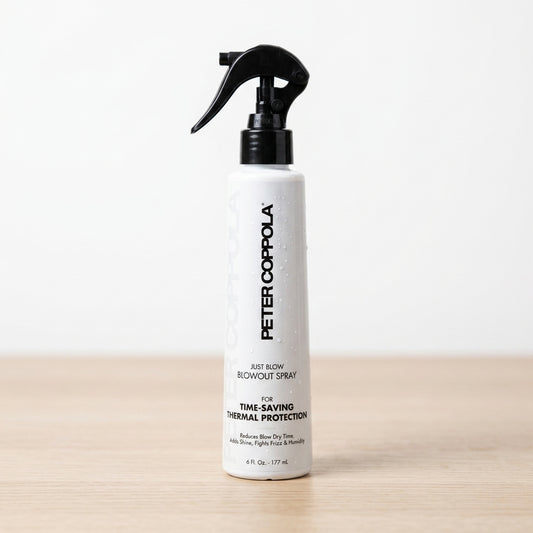 PETER COPPOLA Just Blow - Heat Protectant Spray for Blow-Drying, Anti-Frizz, Smoothing and Straightening All Hair Types - Conditions and Adds Shine - 6 oz