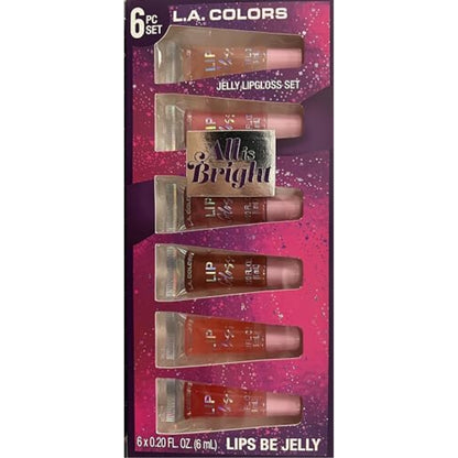 L.A. COLORS All Is Bright 6pc Jelly Lipgloss Set, Lips Be Jelly