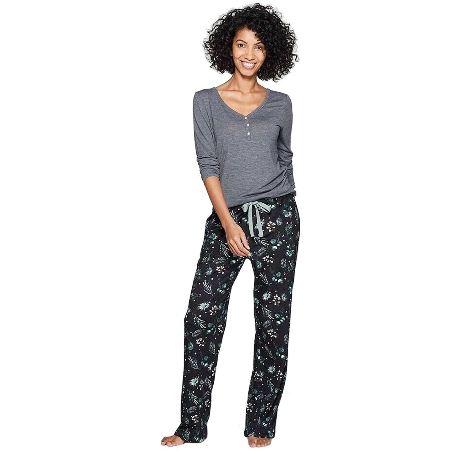 Stars Above Women's Henley Super Soft Sleep Pajama 2 Piece Set