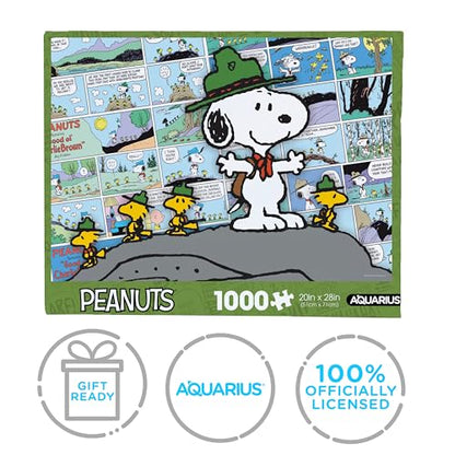 AQUARIUS Peanuts Snoopy Beagle Scouts - Comic 1000 Piece Jigsaw Puzzle(1000 Piece Jigsaw Puzzle) - Glare Free - Precision Fit - Officially Licensed Peanuts Merchandise & Collectibles - 20x28 Inches