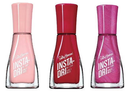 Insta-Dri Sally Hansen Nail Polish, Flashy Fuchsia, Let's Jam, Petal Pusher 3 Pack