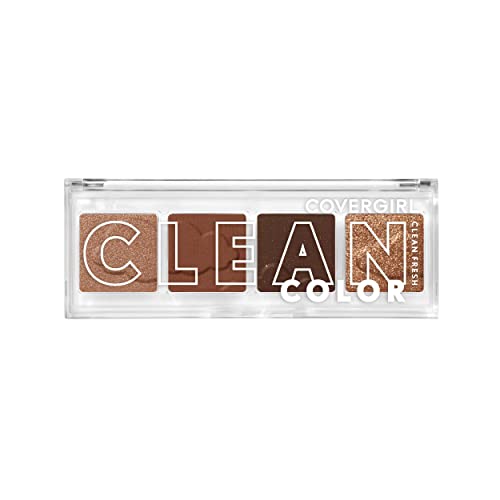 COVERGIRL Clean Fresh Clean Color Eyeshadow – Eyeshadow, Eyeshadow Palette, Shimmer Eyeshadow, Vegan Formula - Golden Toffee, 4g (0.14 oz)