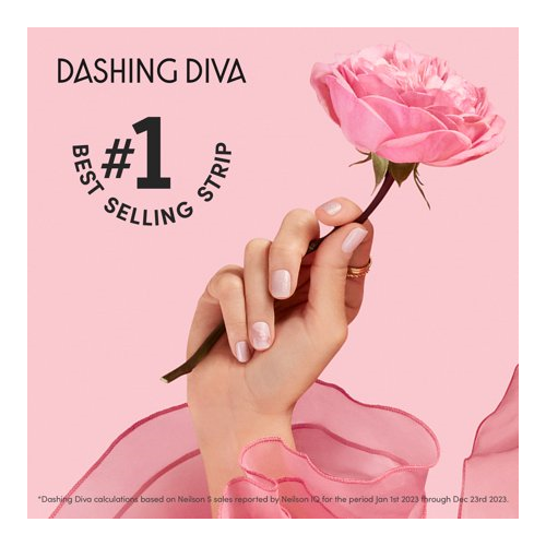Dashing Diva Glaze LED Semi-Cured Gel Salon Mani + Pedi Kit, Gel Nail Strips, Rice Milk, 55 Count