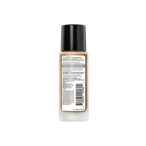 Almay Skin Perfecting Comfort Matt Foundation Makeup, Hypoallergenic, 230 Warm Caramel, 1 fl oz