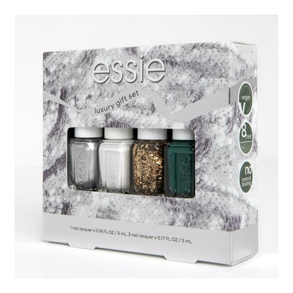 essie Nail Polish, 8-Free Vegan, 4 Piece Holiday Nail Polish Set, 1 Kit