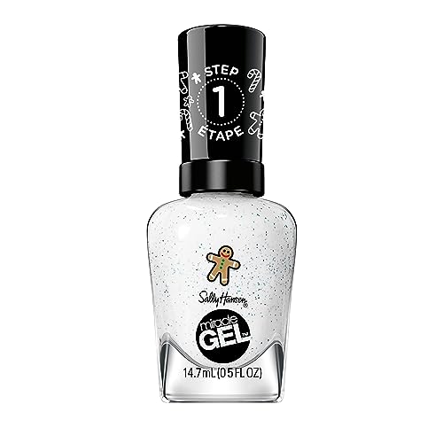 Sally Hansen Miracle Gel™, Holiday Whisk You a Merry Xmas, Long Lasting, Gel-Like Formula, No UV Lamp Needed, White Glitter Nail Polish