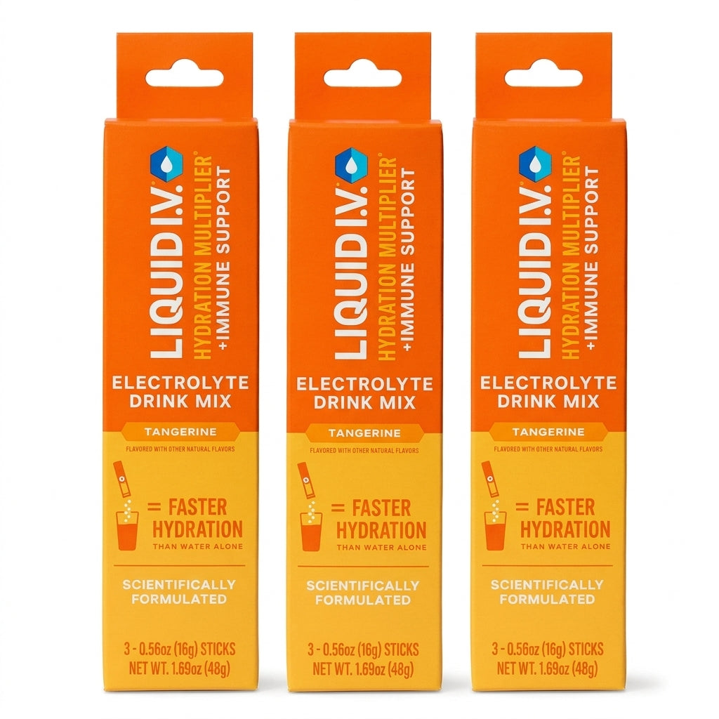 Liquid I.V. Hydration Multiplier Immune Support Tangerine 3 Pack (9 Sticks Total)