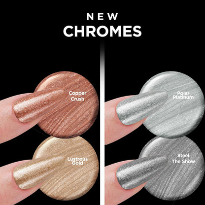 Sally Hansen Insta-Dri Nail Polish Chrome Top Coat | Quick Dry, Long Lasting, Streak-Free Shine, Opaque | Steel the Show | Metallic Silver Nail Polish