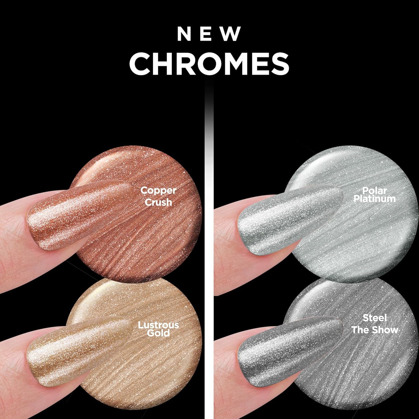 Sally Hansen Insta-Dri Nail Polish Chrome Top Coat | Quick Dry, Long Lasting, Streak-Free Shine, Opaque | Polar Platinum | Metallic Silver Nail Polish