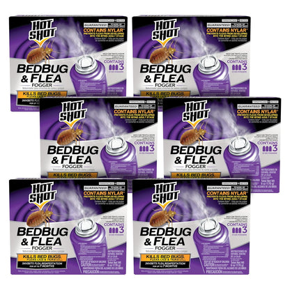 Hot Shot Bedbug and Flea Fogger with Nylar 3 Count-2 Ounce Cans