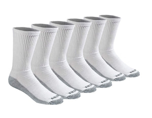 Dickies Men's Multi-Pack Dri-Tech Moisture Control Crew Socks White Size 12.0-15