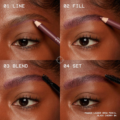 NYX PROFESSIONAL MAKEUP Powder Louder Eyebrow Pencil, Brow Pencil with Buildable Volume For Up To 12HR Wear, Vegan Formula - Black Cherry