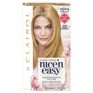 Clairol Nice'n Easy Permanent Hair Color Crème 8GN Medium Golden Neural Blonde, 1 Application