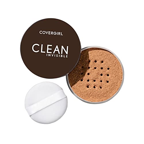 COVERGIRL Clean Invisible Loose Powder - Loose Powder, Setting Powder, Vegan Formula - Translucent Deep, 20g (0.7 oz)