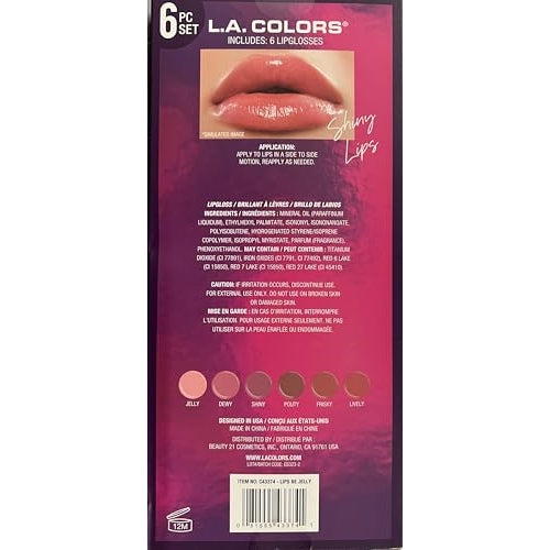 L.A. COLORS All Is Bright 6pc Jelly Lipgloss Set, Lips Be Jelly