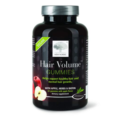 New Nordic Hair Volume Gummies | Biotin for Healthy Hair Skin & Nails | 60 Count