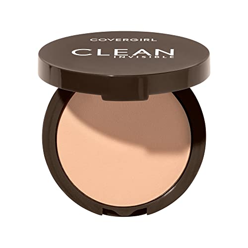 Covergirl Clean Invisible Pressed Powder, Lightweight, Breathable, Vegan Formula, Buff Beige 125, 0.38oz