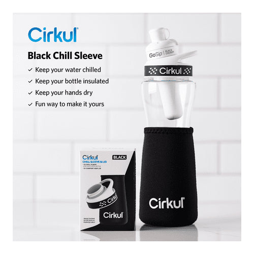 Cirkul Chill Sleeve & Comfort-Grip Lid for 22oz Bottle, Black