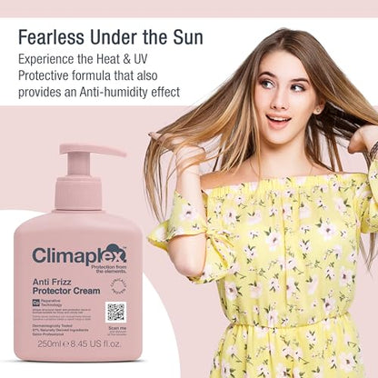 Climaplex Anti Frizz Protector Cream - Shields from Heat and UV Damage - Promotes Healthy Scalp - Soothes and Improves Shine - Leaves Hair Silky Smooth - Vegan Friendly and Cruelty Free - 8.45 oz