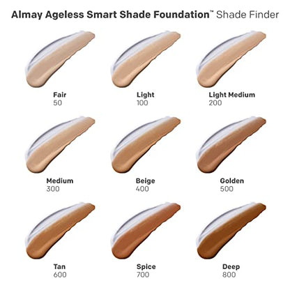 Almay Anti-Aging Foundation, Smart Shade Face Makeup with Hyaluronic Acid, Niacinamide, Vitamin C & E, Hypoallergenic-Fragrance Free, 800 Deep, 1 Fl Oz (Pack of 1)