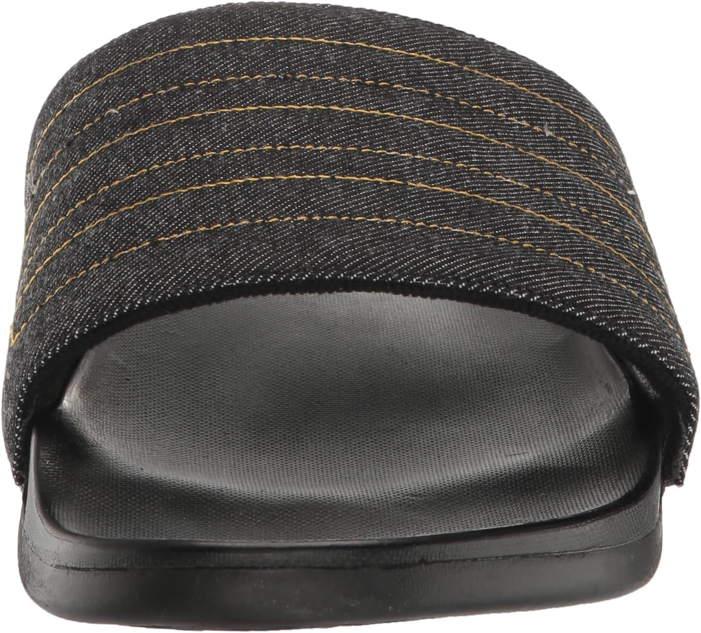 adidas Unisex Adilette Comfort Slide Sandal, Core Black/Preloved Yellow/Core Black, 18 US Men