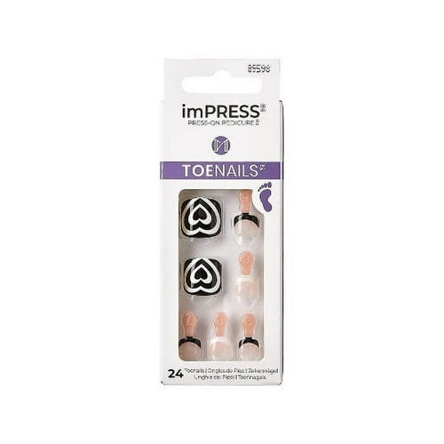 imPRESS Press-On Manicure Square Fake Toenails - Rose Mist - 27ct