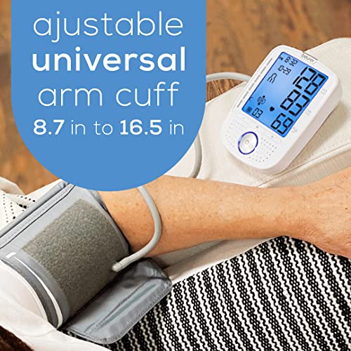 Beurer BM50 Talking Upper Arm Blood Pressure Monitor - Accurate, Digital Machine with Automatic Cuff for Home Use, Arrhythmia Detection, Batteries and Carrying Case Included