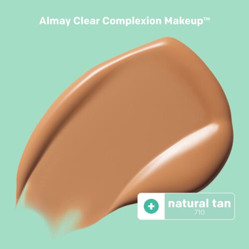 Almay Clear Complexion Foundation Makeup, Hypoallergenic, 710 Natural Tan, 1 fl oz